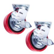 Колесо поворотн. тормоз PU/металл (C550B/PU1040CB3ra/TG) 100мм