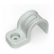 Крепеж-скоба пластиковая односторонняя для прямого монтажа серая в п/э д25 (50шт/450шт уп/кор) Промрукав