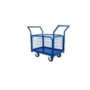 Тележка платформенная TOR ТП-2С (600х900) с бортами из сетки и двумя ручками (колеса 125 мм)